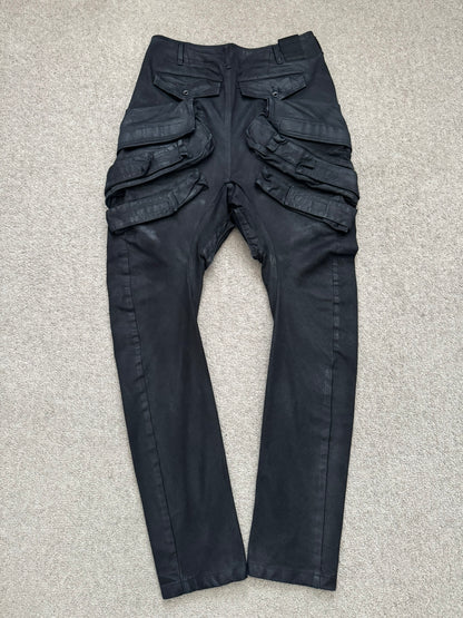 FW16/17 Julius "Beast" Black Waxed Gas Mask Cargo Denim Jeans