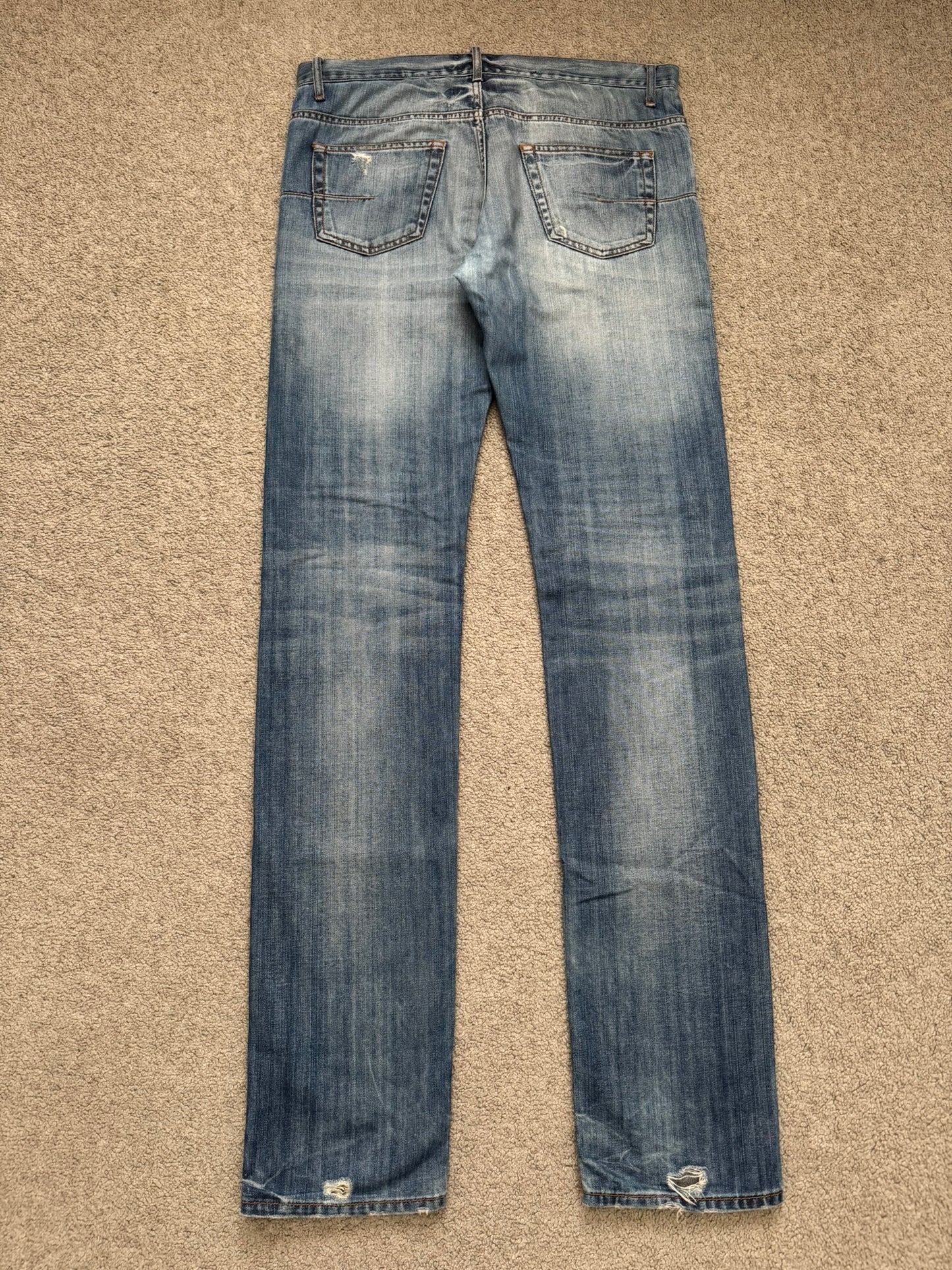 SS08 Dior Homme by Kris Van Assche Washed Blue Denim Jeans