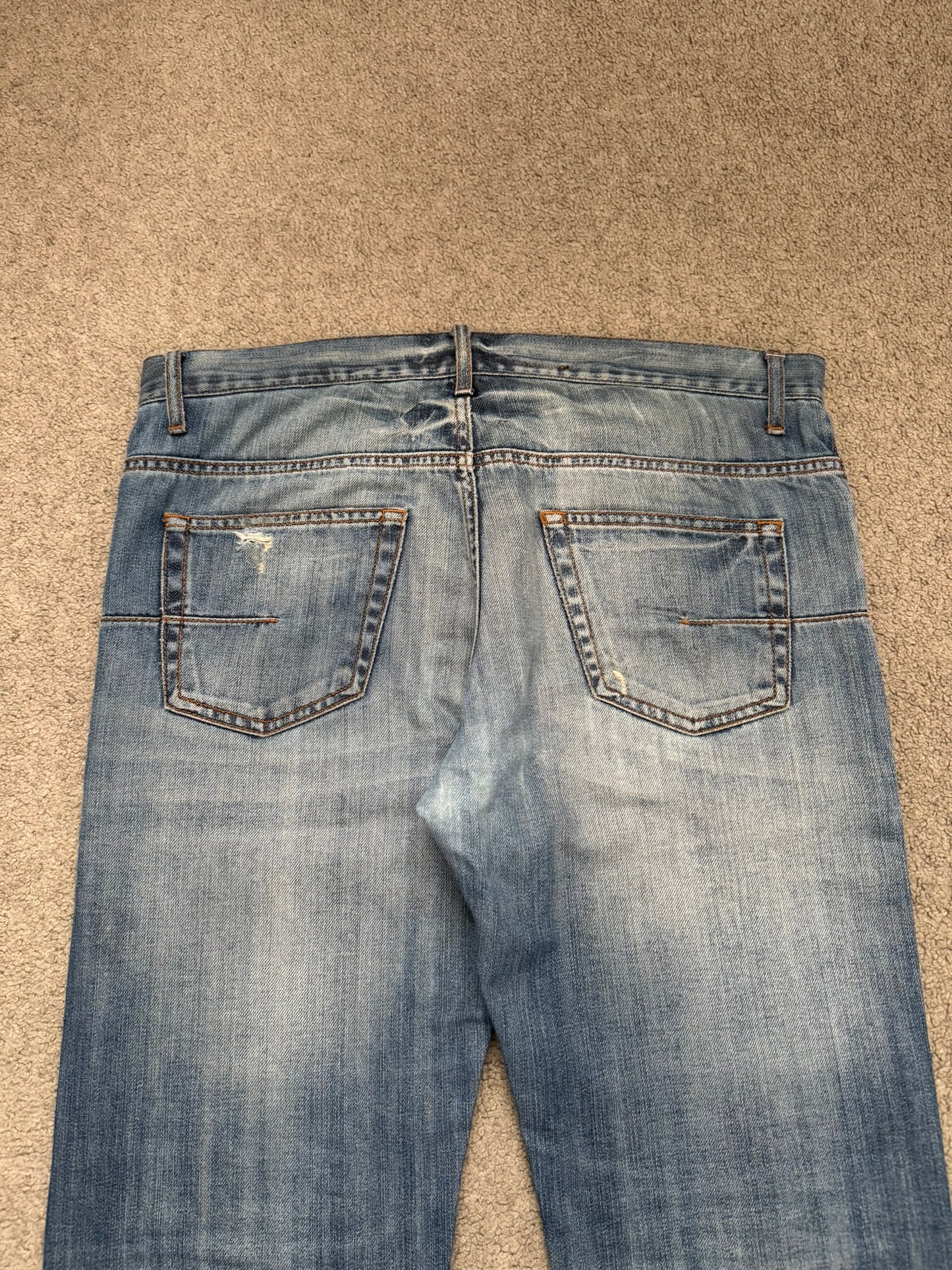 SS08 Dior Homme by Kris Van Assche Washed Blue Denim Jeans