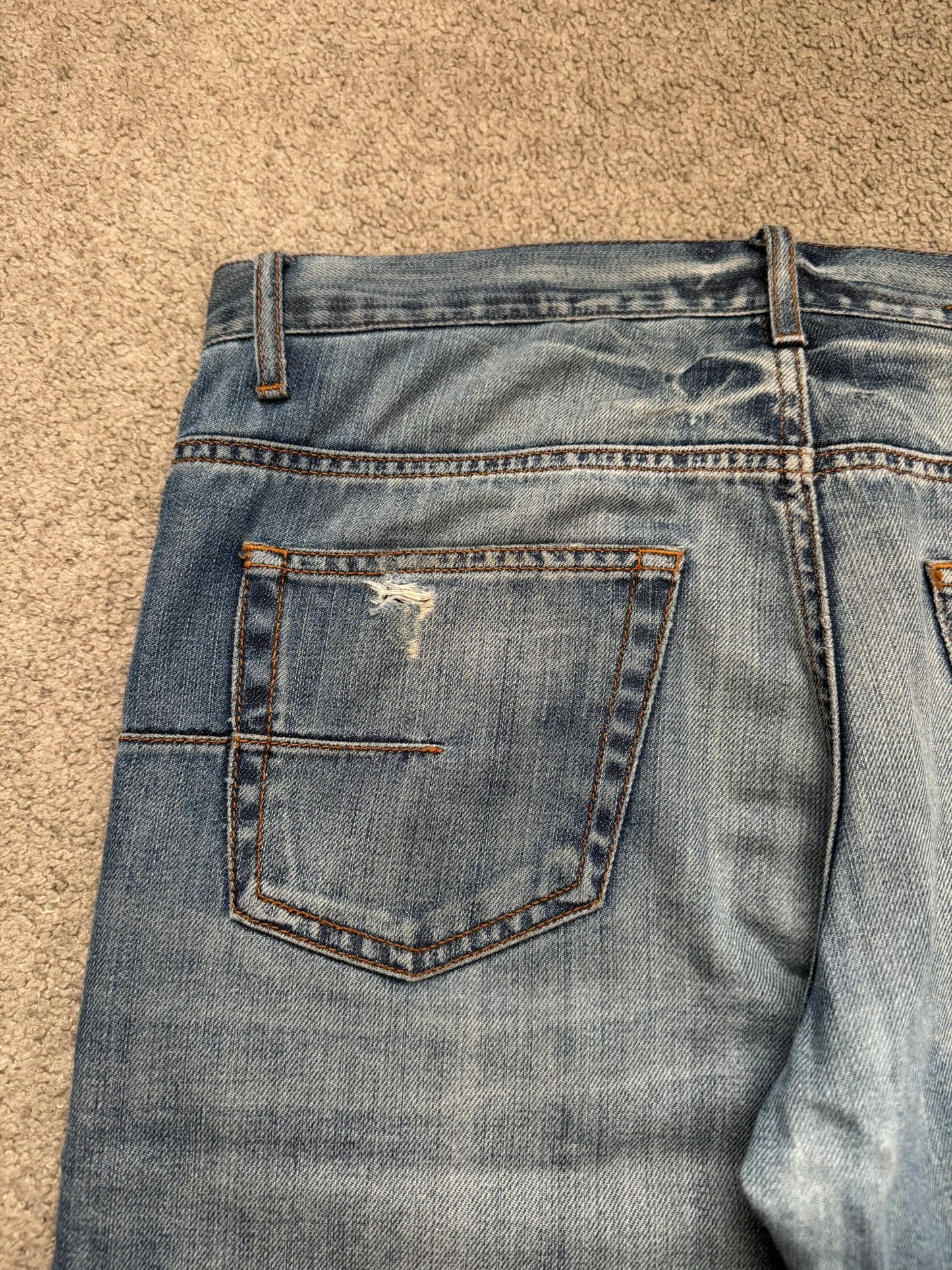SS08 Dior Homme by Kris Van Assche Washed Blue Denim Jeans