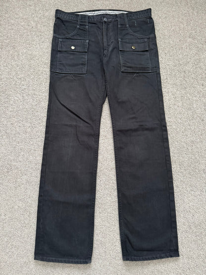 SS09 Number (N)ine Black Cargo Bush Crying Heart Denim Jeans