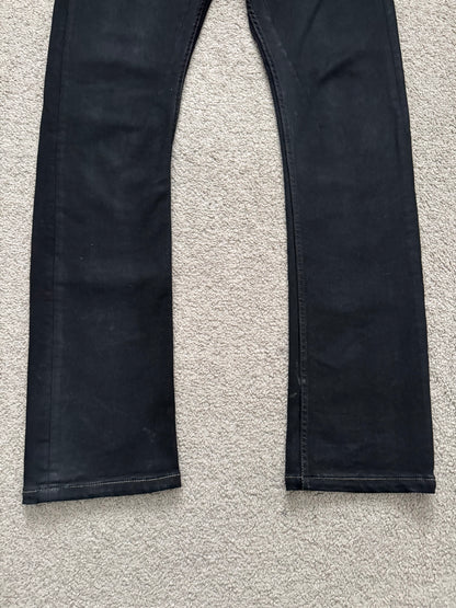 SS24 Rick Owens DRKSHDW Black Waxed Detroit Cut Denim Jeans