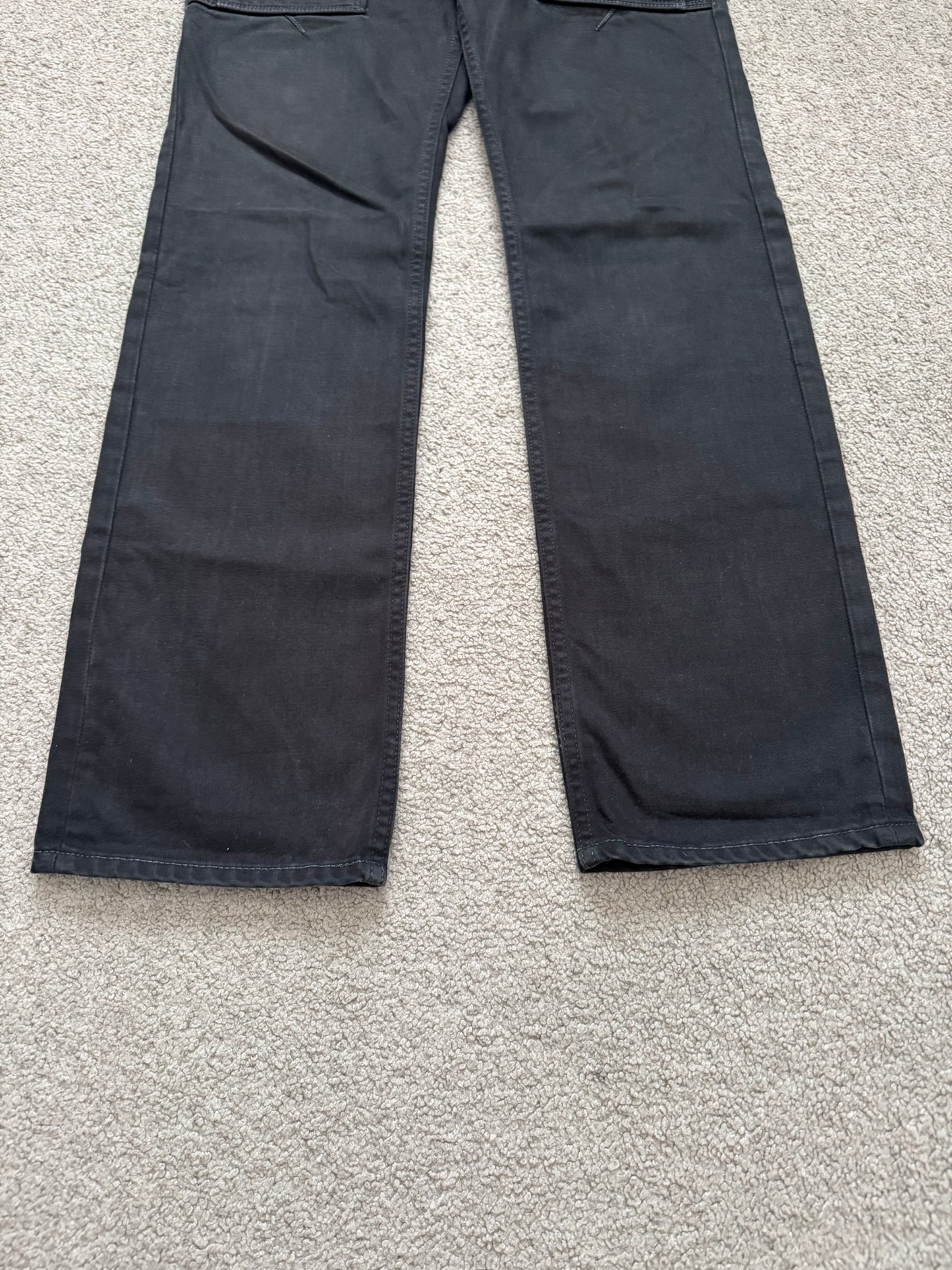 SS09 Number (N)ine Black Cargo Bush Crying Heart Denim Jeans
