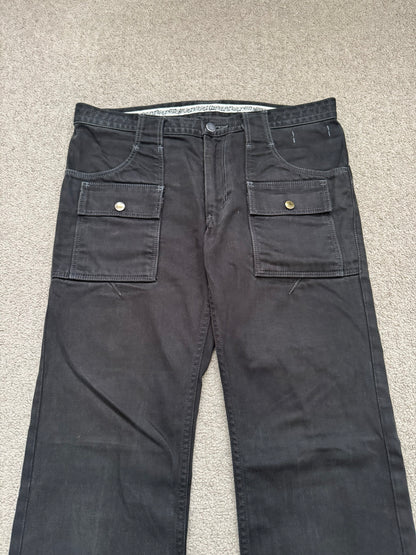 SS09 Number (N)ine Black Cargo Bush Crying Heart Denim Jeans