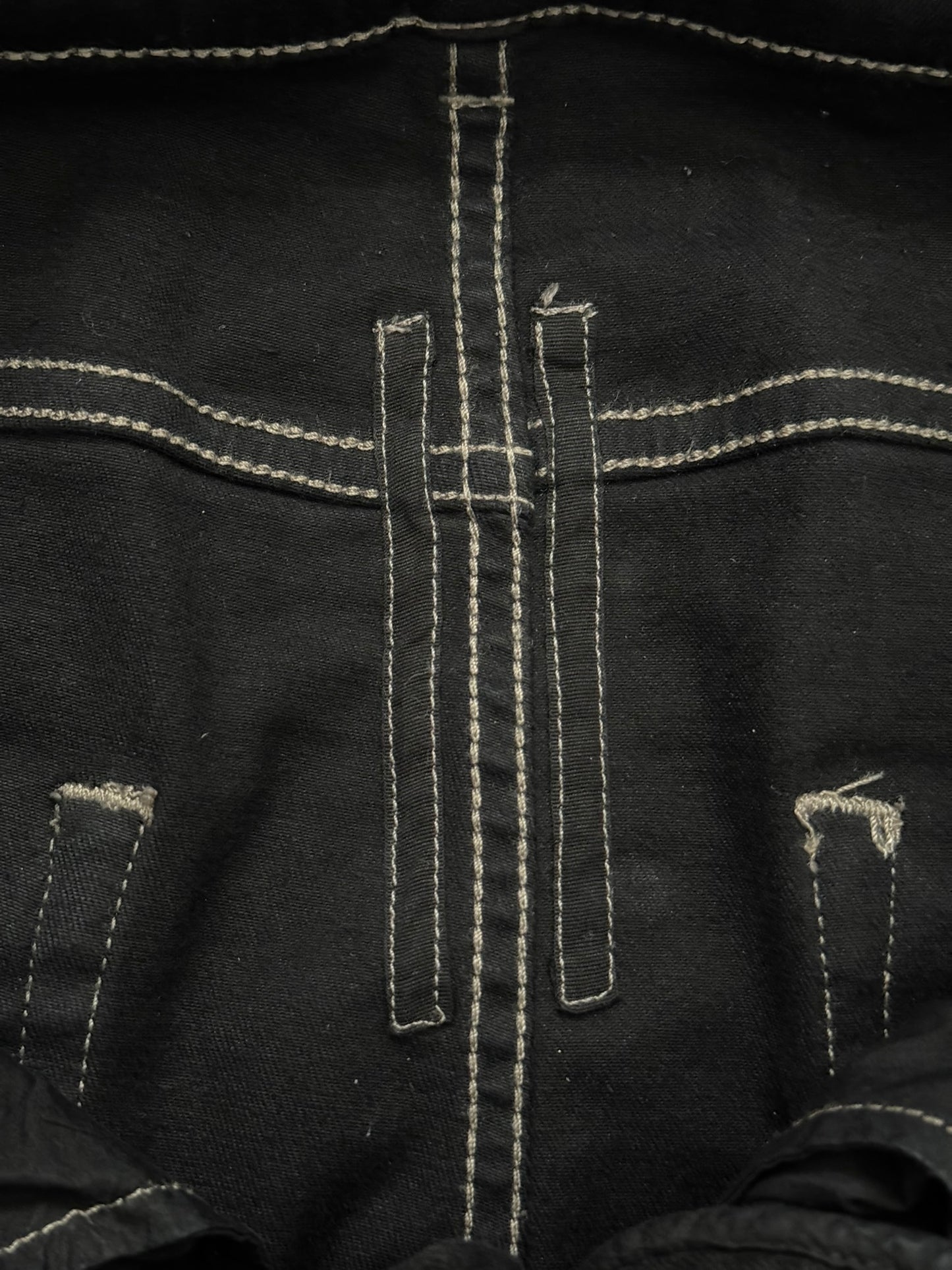 SS24 Rick Owens DRKSHDW Black Waxed Detroit Cut Denim Jeans