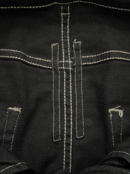 SS24 Rick Owens DRKSHDW Black Waxed Detroit Cut Denim Jeans