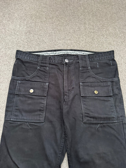 SS09 Number (N)ine Black Cargo Bush Crying Heart Denim Jeans