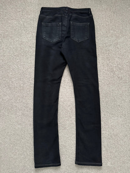 SS24 Rick Owens DRKSHDW Black Waxed Detroit Cut Denim Jeans