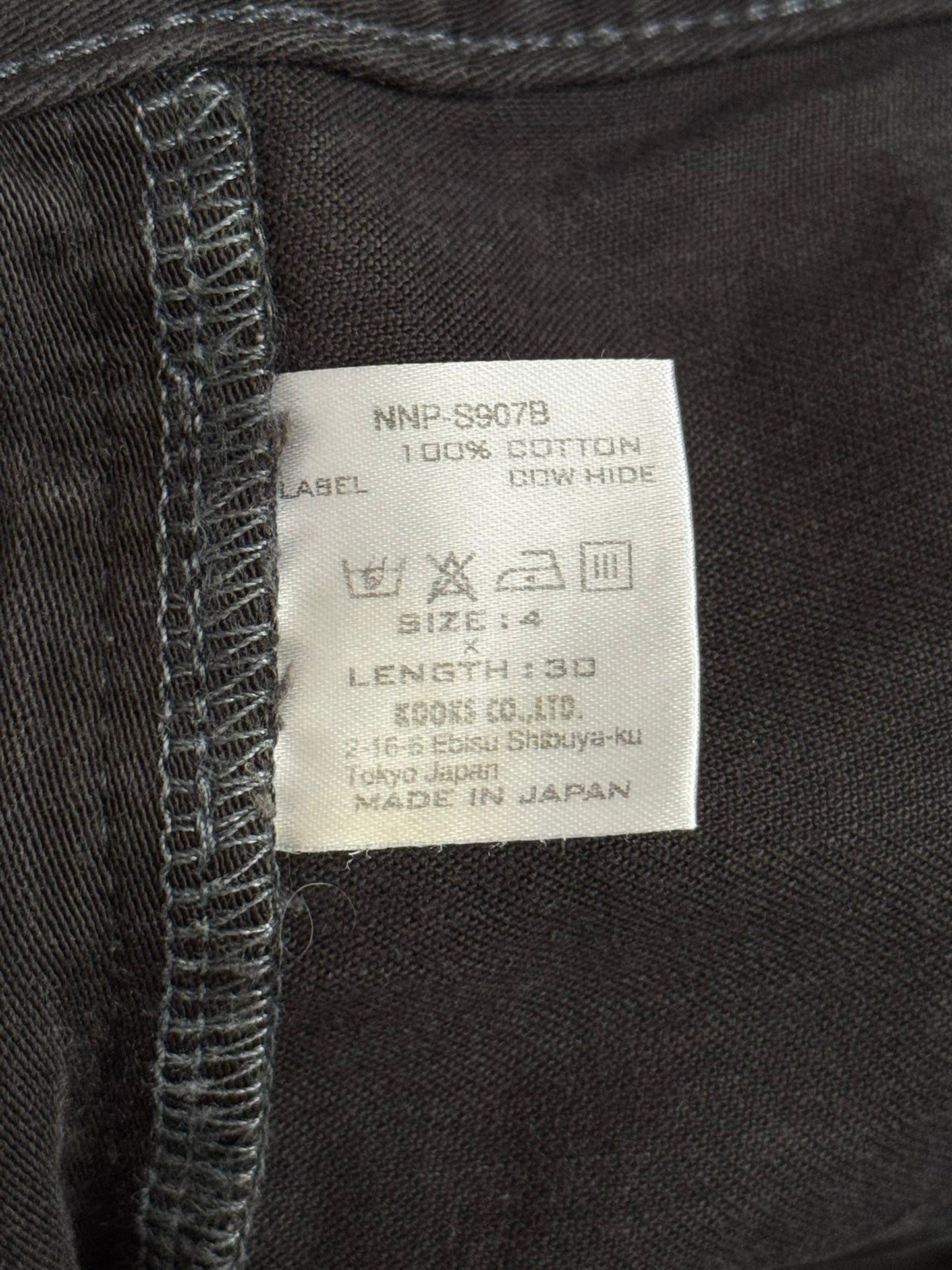SS09 Number (N)ine Black Cargo Bush Crying Heart Denim Jeans