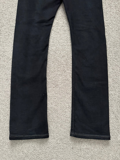 SS24 Rick Owens DRKSHDW Black Waxed Detroit Cut Denim Jeans
