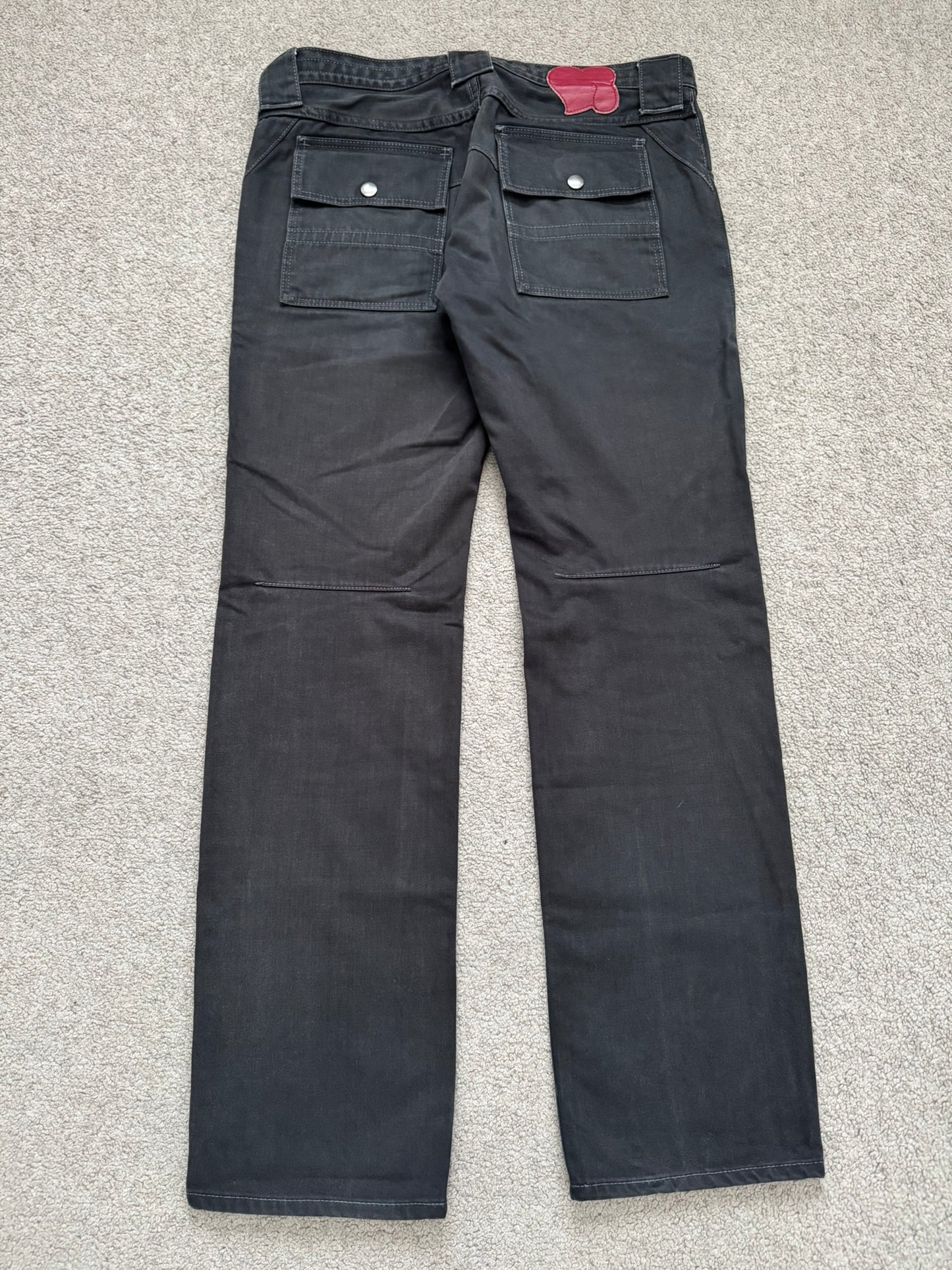 SS09 Number (N)ine Black Cargo Bush Crying Heart Denim Jeans