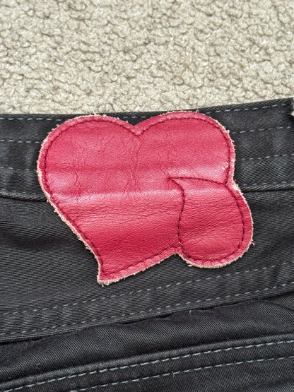 SS09 Number (N)ine Black Cargo Bush Crying Heart Denim Jeans