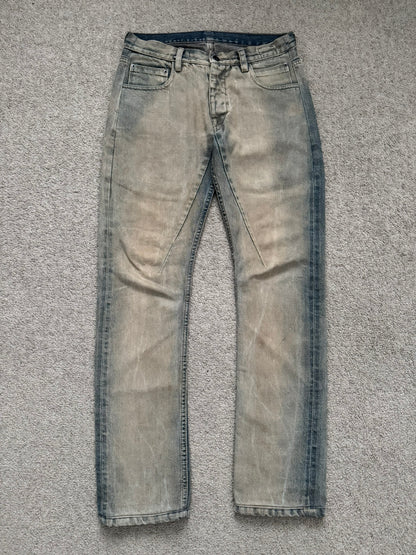 2000s Rick Owens DRKSHDW Mudwash Detroit Cut Denim Jeans