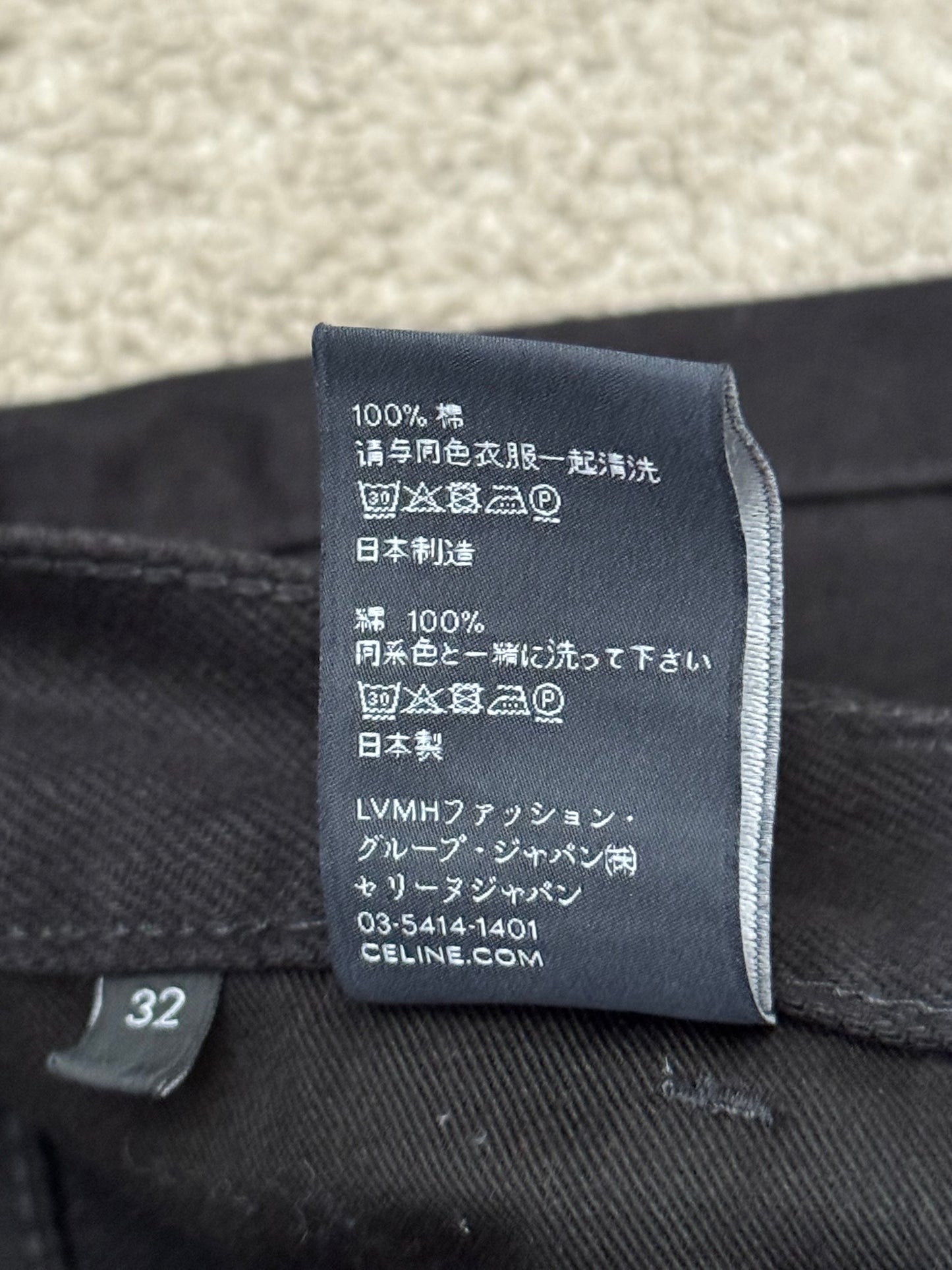 FW23 Celine by Hedi Slimane "Lou" Black Slim Denim Jeans