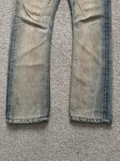 2000s Rick Owens DRKSHDW Mudwash Detroit Cut Denim Jeans