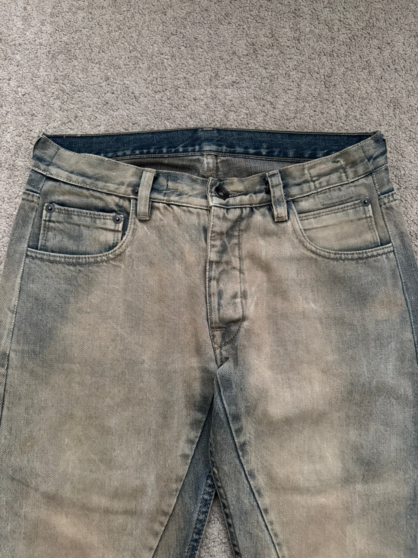 2000s Rick Owens DRKSHDW Mudwash Detroit Cut Denim Jeans