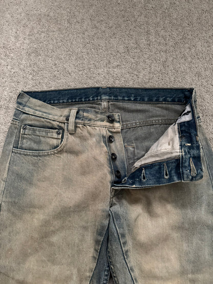 2000s Rick Owens DRKSHDW Mudwash Detroit Cut Denim Jeans
