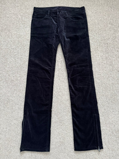 SS05 Number (N)ine Velour/Velvet Zip Crying Heart Pants