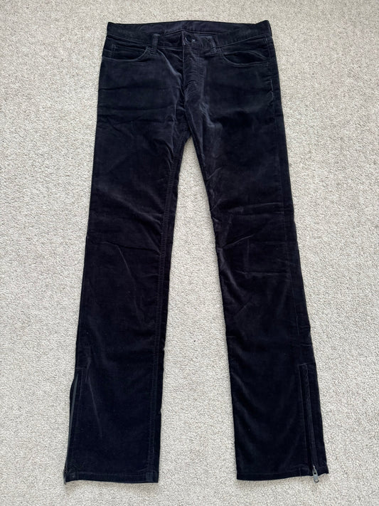 SS05 Number (N)ine Velour/Velvet Zip Crying Heart Pants