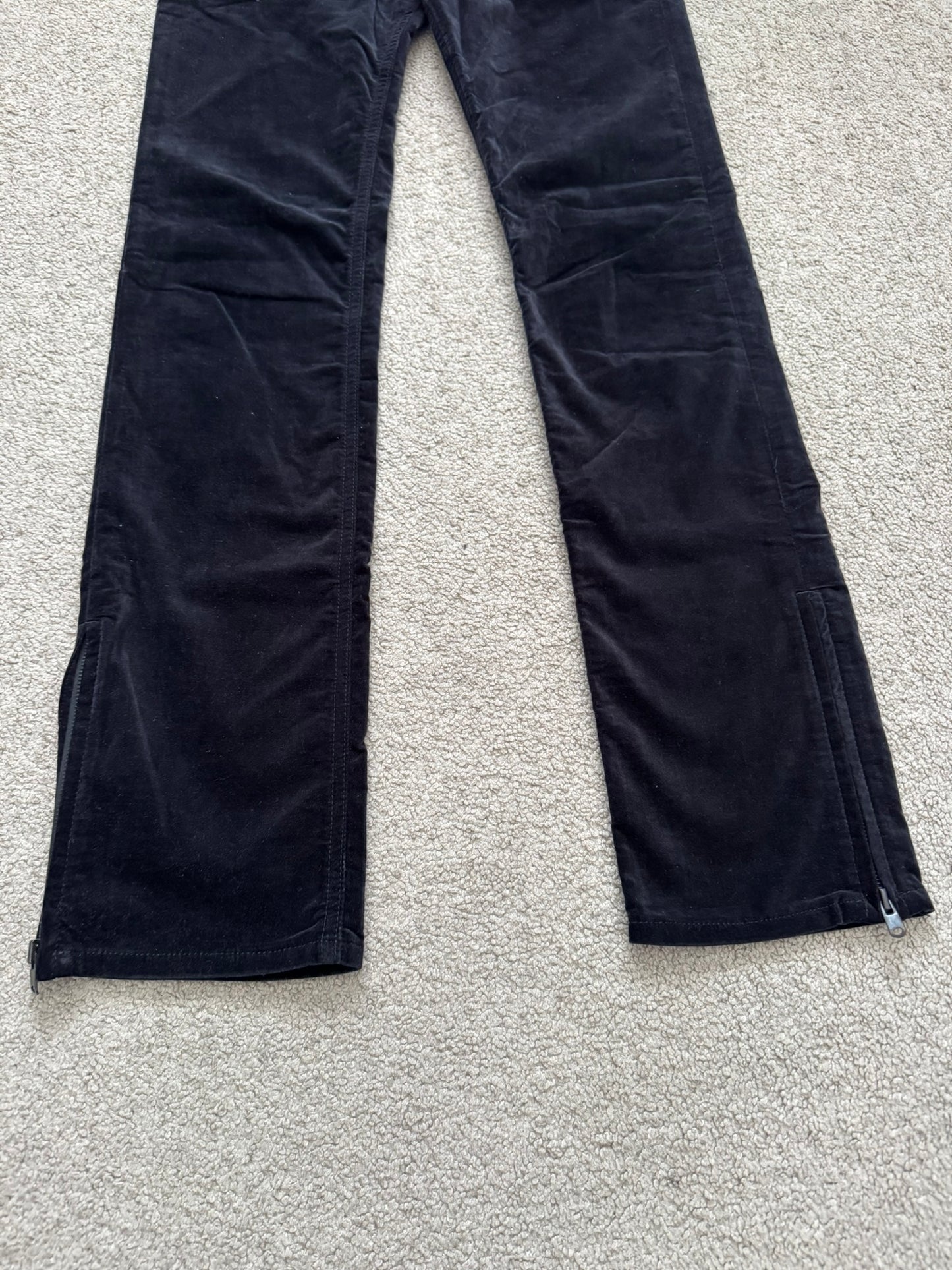 SS05 Number (N)ine Velour/Velvet Zip Crying Heart Pants