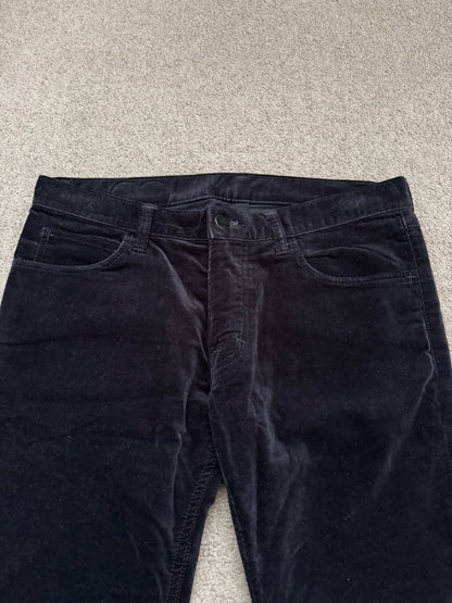 SS05 Number (N)ine Velour/Velvet Zip Crying Heart Pants