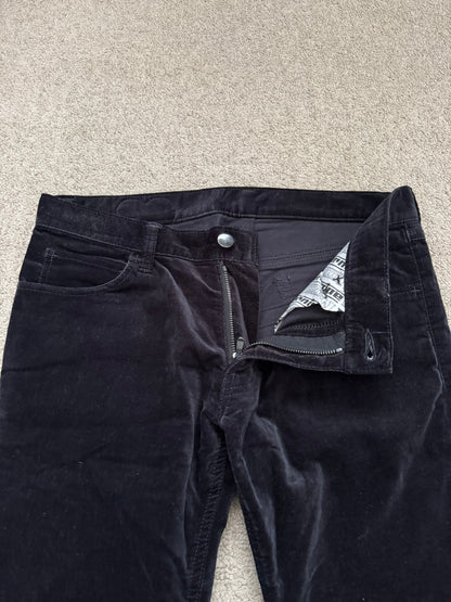 SS05 Number (N)ine Velour/Velvet Zip Crying Heart Pants