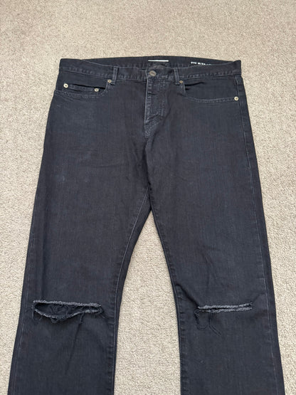 FW14 Saint Laurent by Hedi Slimane Knee Slit D02 Denim Jeans
