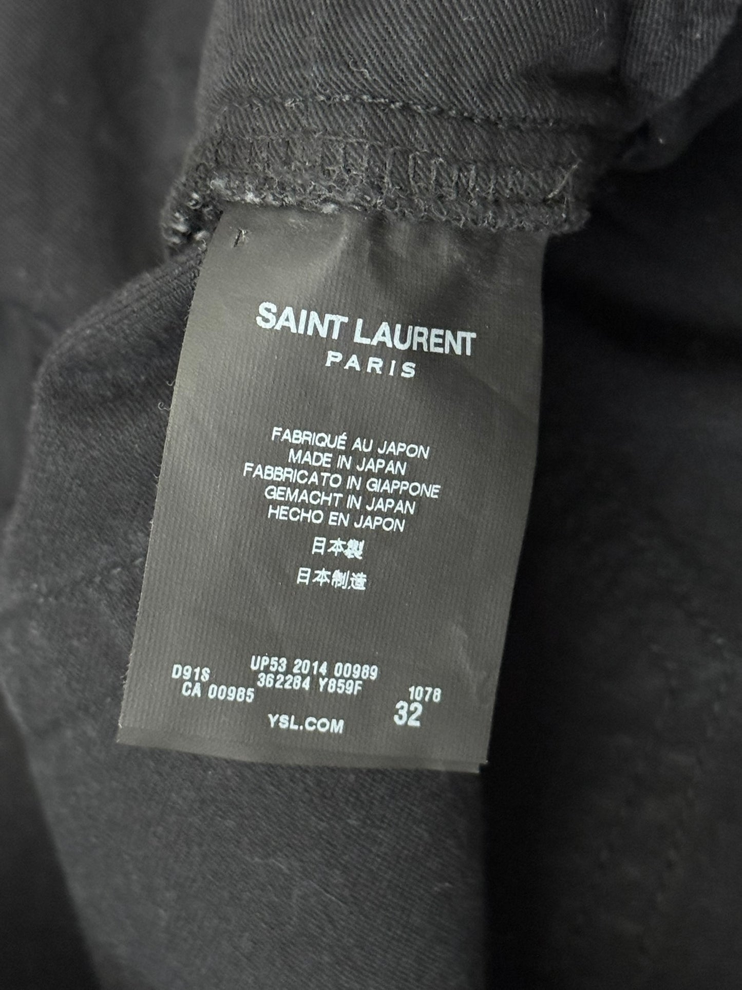 FW14 Saint Laurent by Hedi Slimane Knee Slit D02 Denim Jeans