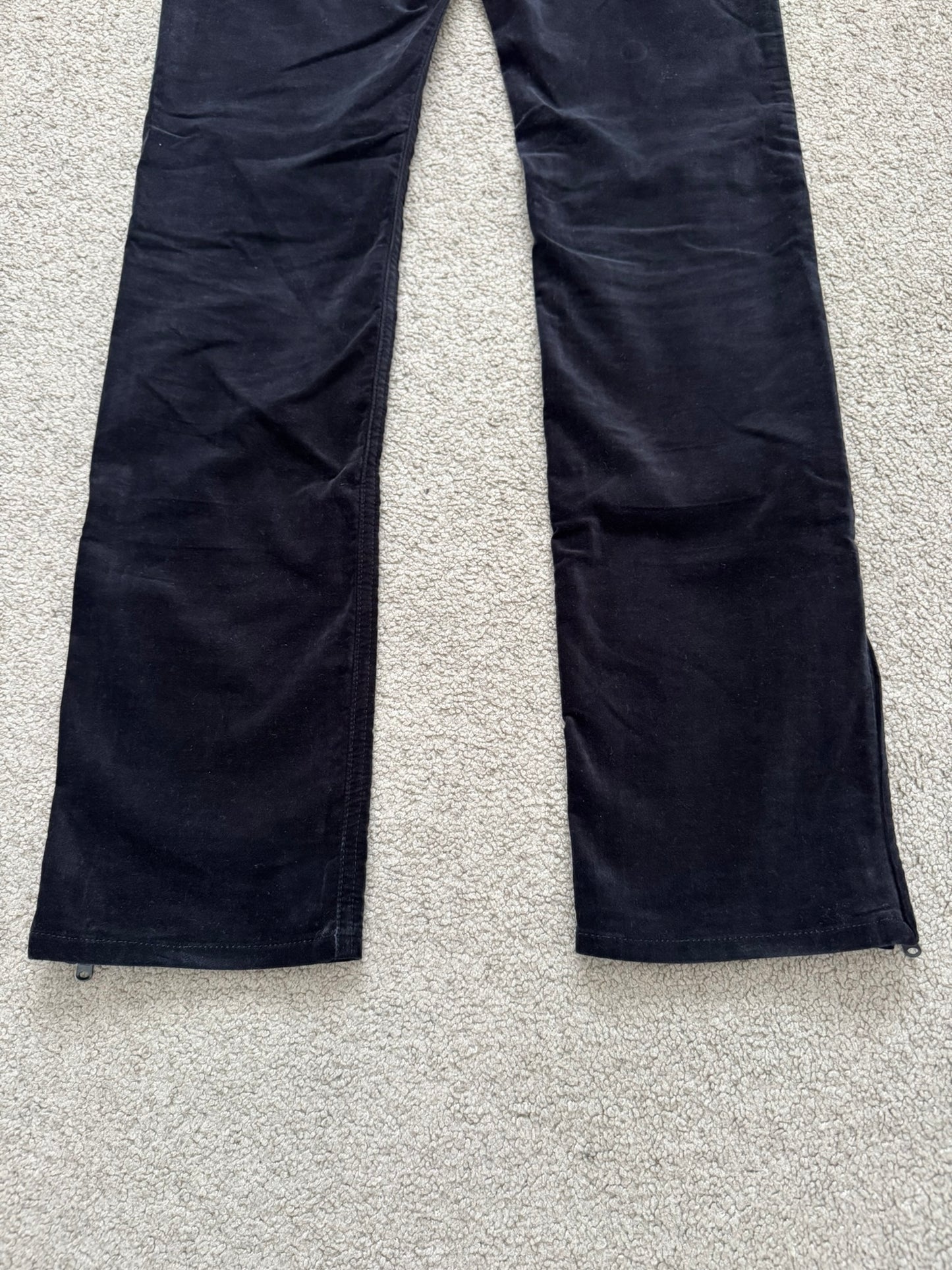 SS05 Number (N)ine Velour/Velvet Zip Crying Heart Pants