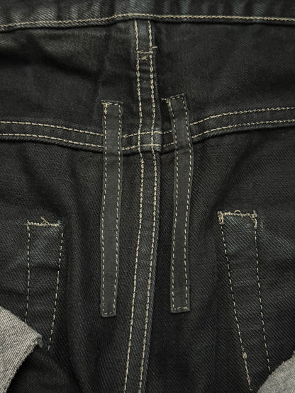 SS17 Rick Owens DRKSHDW Black Waxed Torrance Cut Denim Jeans