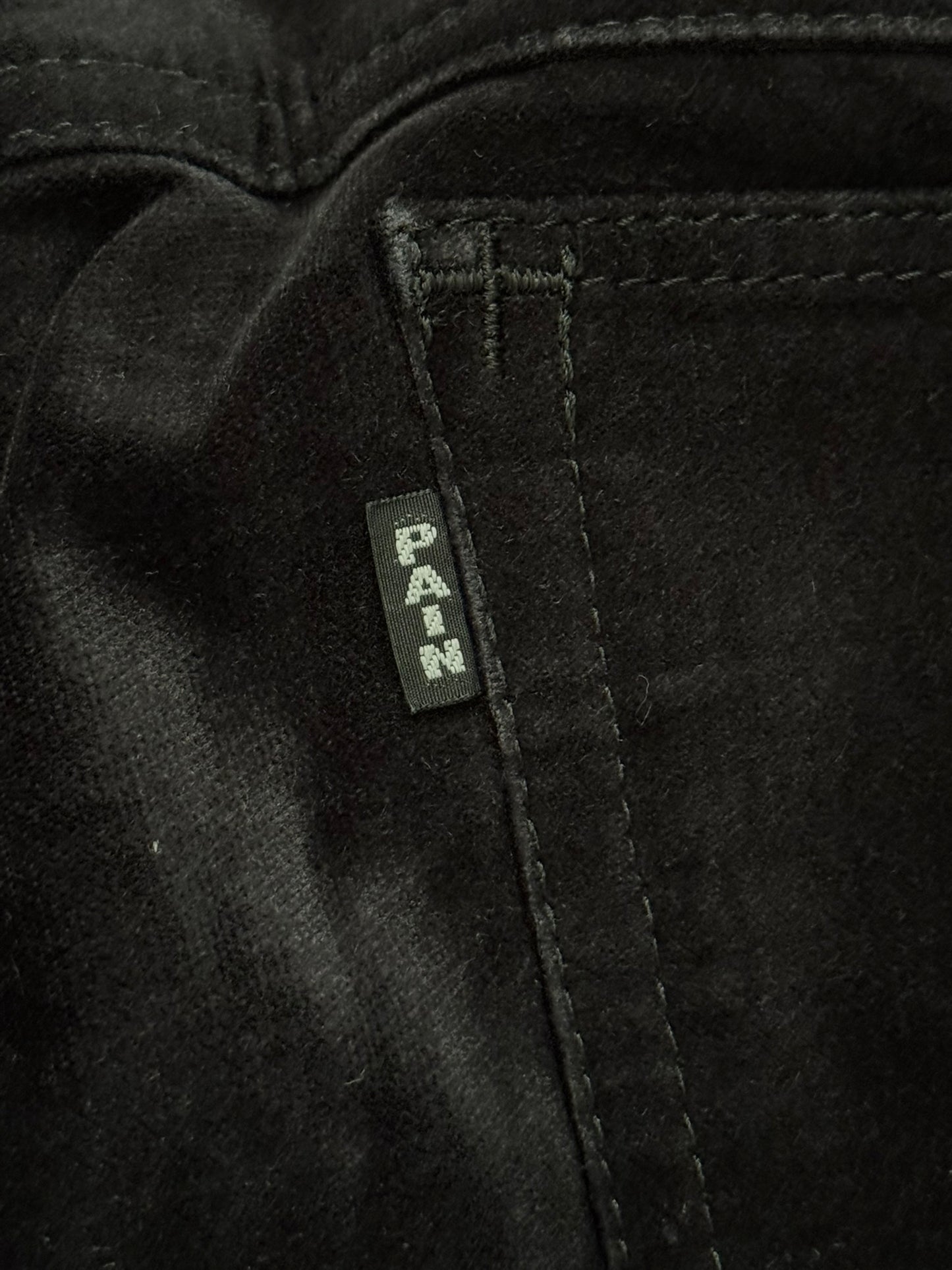 SS05 Number (N)ine Velour/Velvet Zip Crying Heart Pants