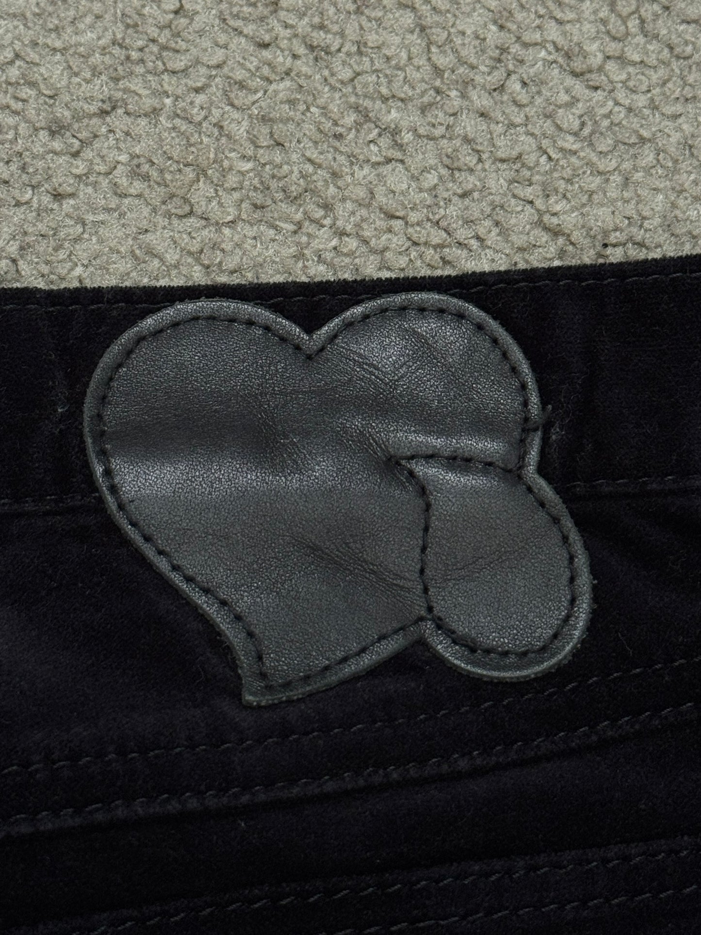 SS05 Number (N)ine Velour/Velvet Zip Crying Heart Pants