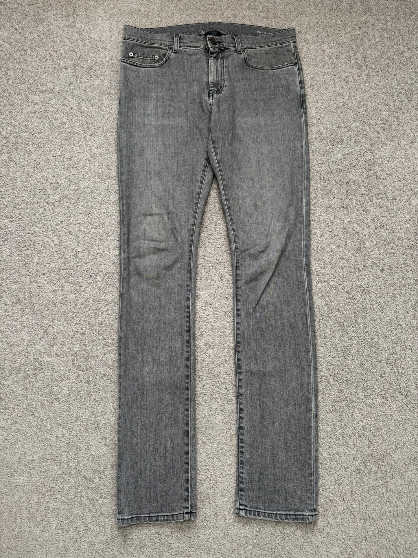 FW15 Saint Laurent by Hedi Slimane Grey Washed D02 Denim Jeans