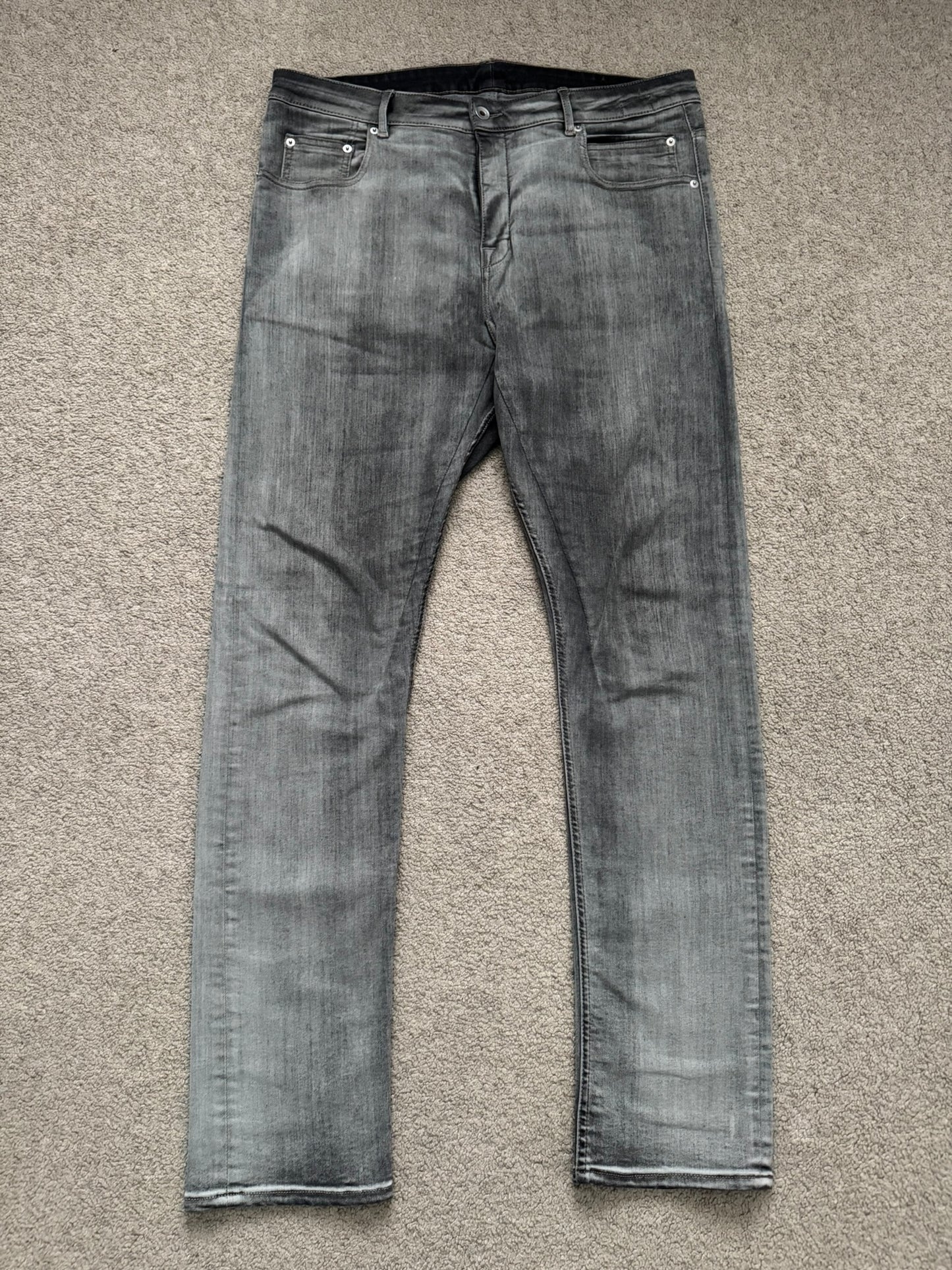 FW20 Rick Owens DRKSHDW Bacteria Wash Detroit Cut Denim Jeans
