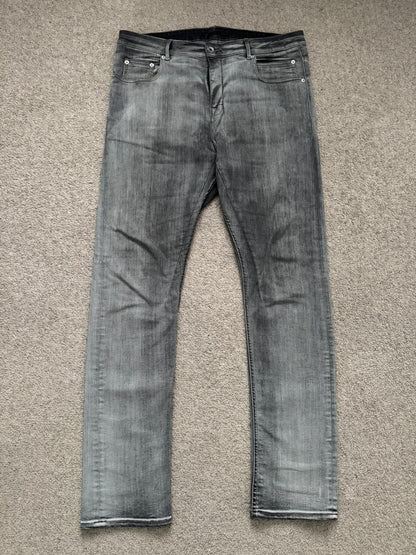 FW20 Rick Owens DRKSHDW Bacteria Wash Detroit Cut Denim Jeans
