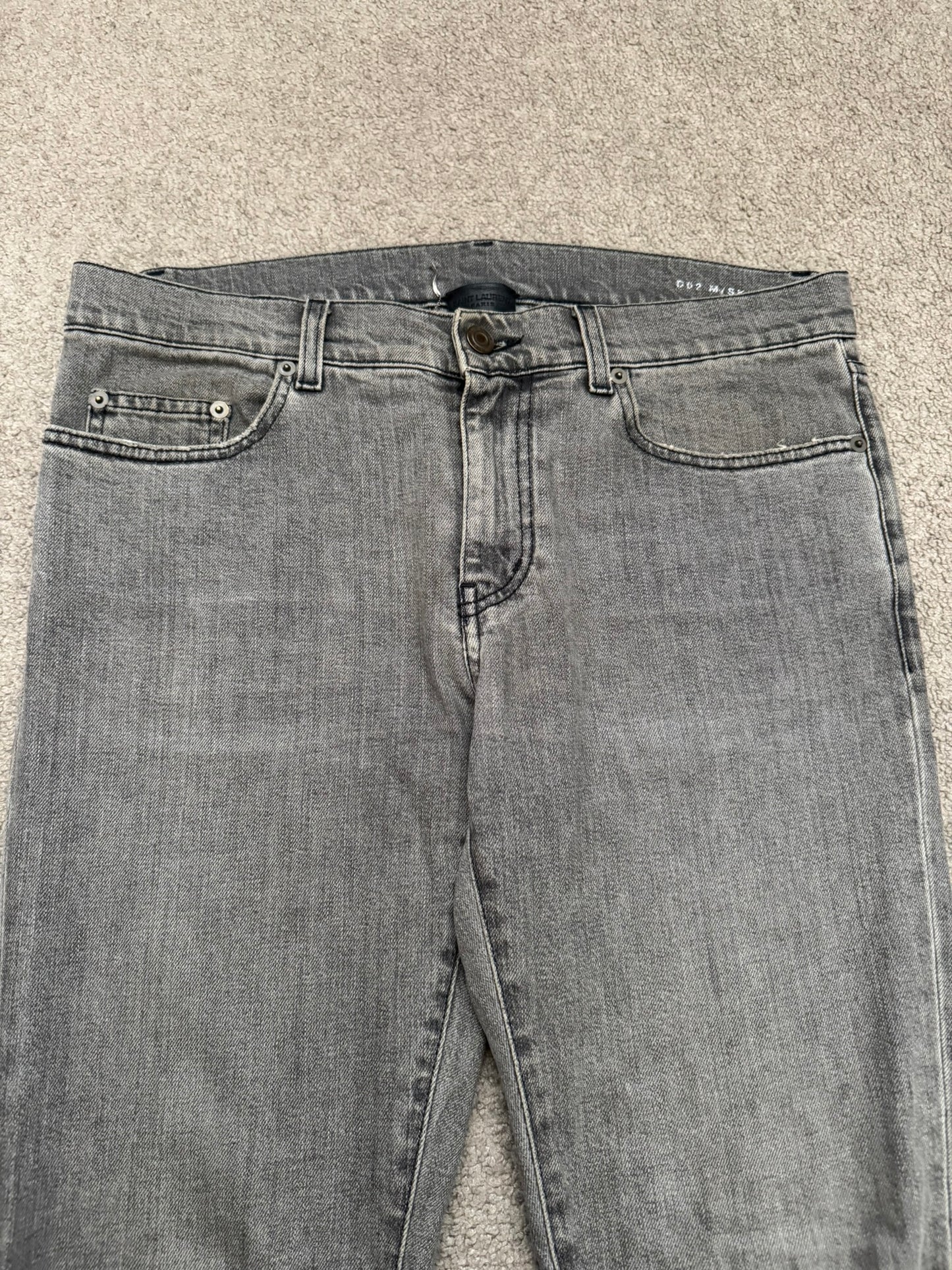 FW15 Saint Laurent by Hedi Slimane Grey Washed D02 Denim Jeans