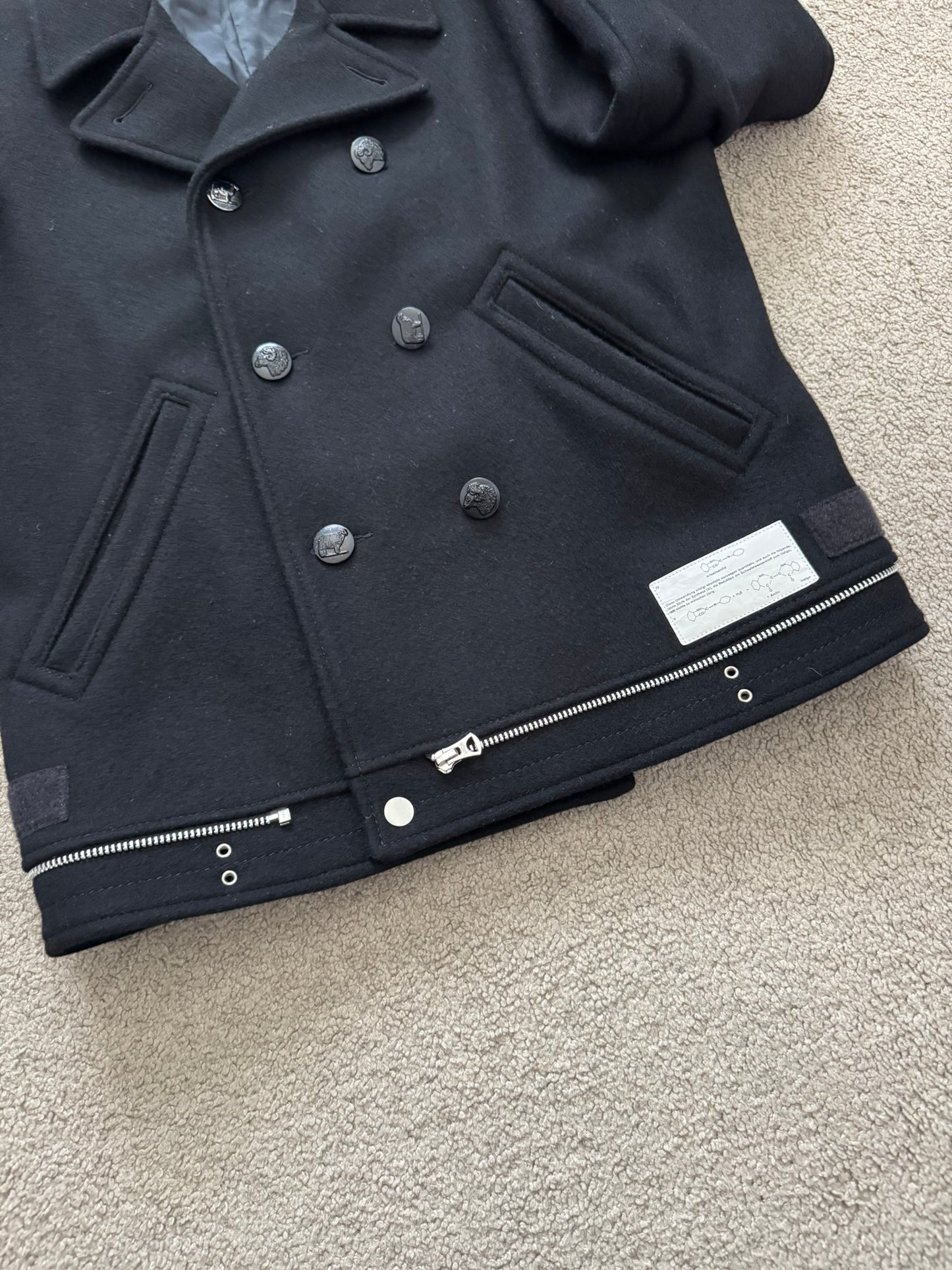 AW10 Undercover "Avakareta Life" Wool Patch Peacoat
