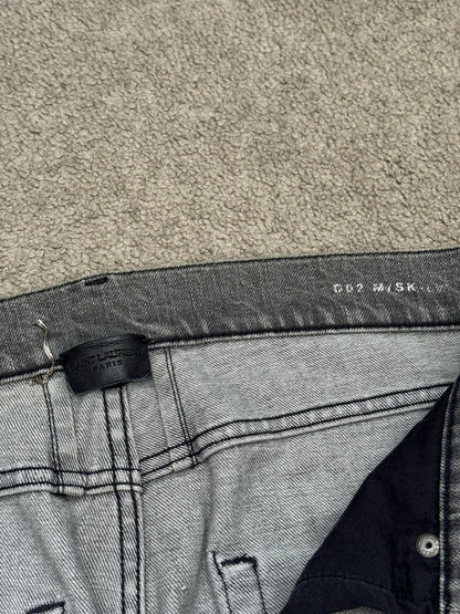 FW15 Saint Laurent by Hedi Slimane Grey Washed D02 Denim Jeans