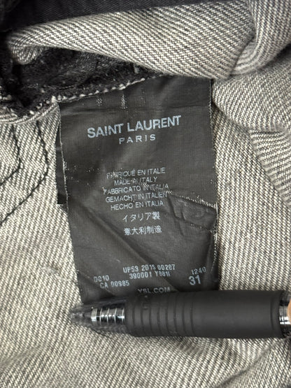 FW15 Saint Laurent by Hedi Slimane Grey Washed D02 Denim Jeans