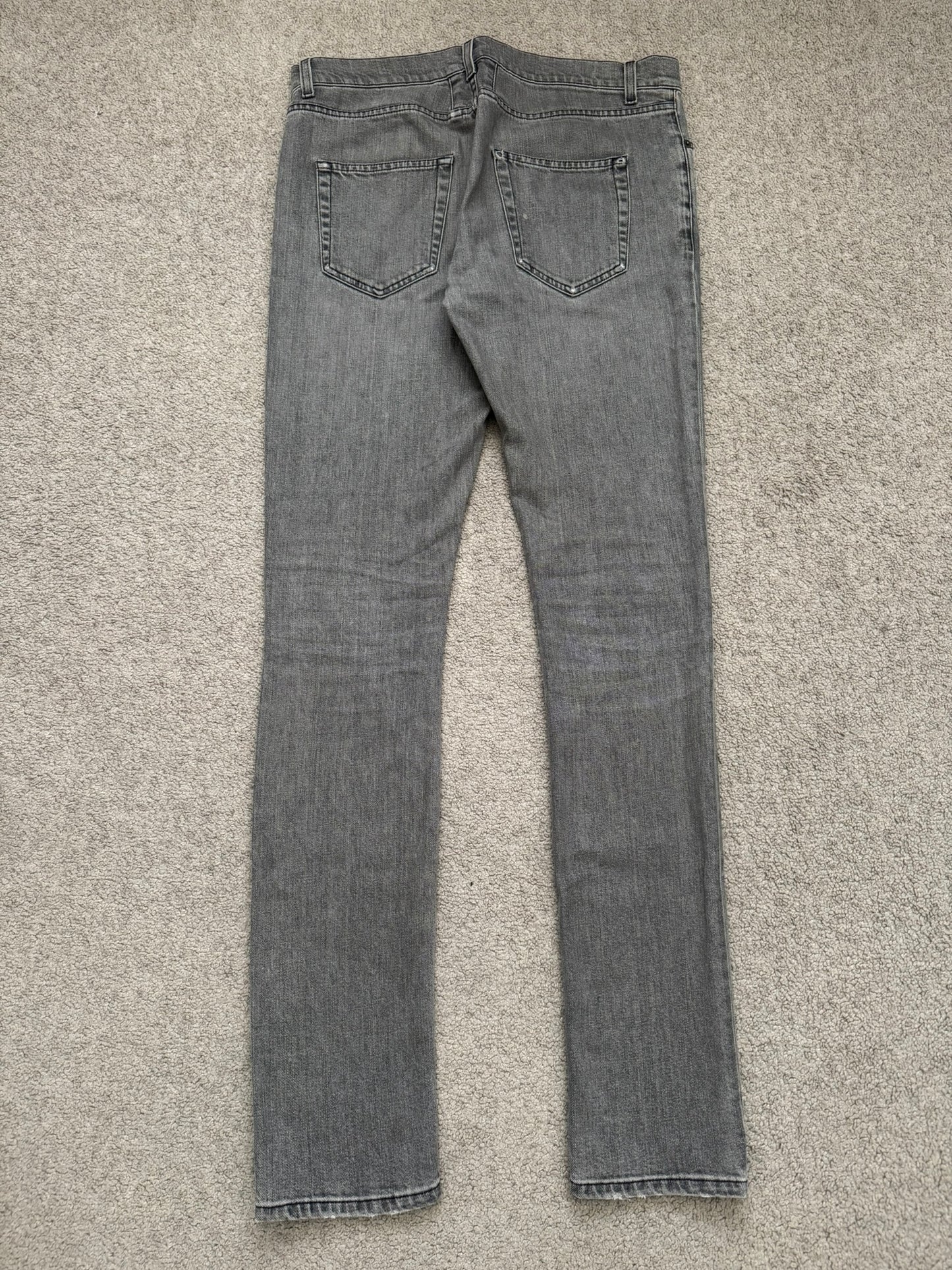 FW15 Saint Laurent by Hedi Slimane Grey Washed D02 Denim Jeans