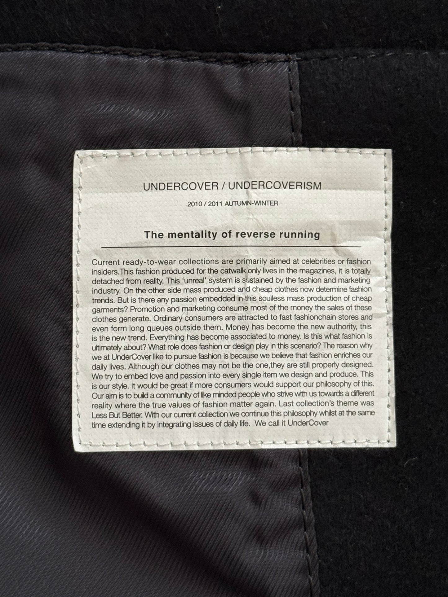 AW10 Undercover "Avakareta Life" Wool Patch Peacoat