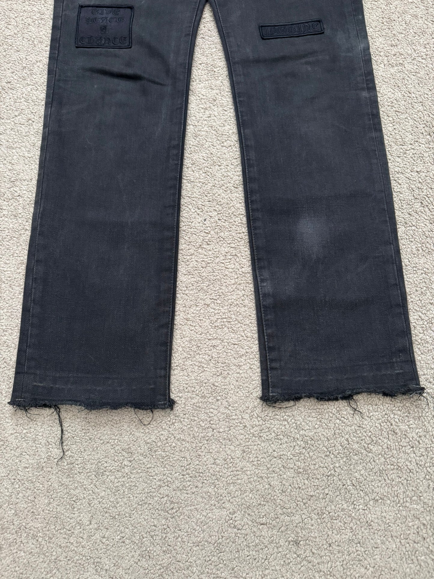 AW04 Number (N)ine "Give Peace A Chance" Patch Denim Jeans