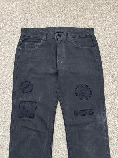 AW04 Number (N)ine "Give Peace A Chance" Patch Denim Jeans