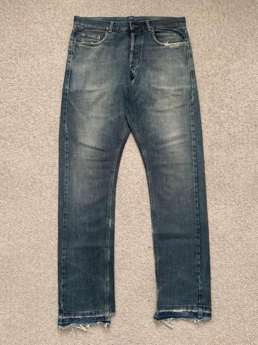 2000s Rick Owens DRKSHDW Mudwash Distressed Detroit Denim Jeans