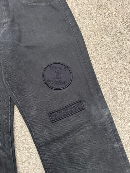 AW04 Number (N)ine "Give Peace A Chance" Patch Denim Jeans