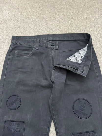 AW04 Number (N)ine "Give Peace A Chance" Patch Denim Jeans