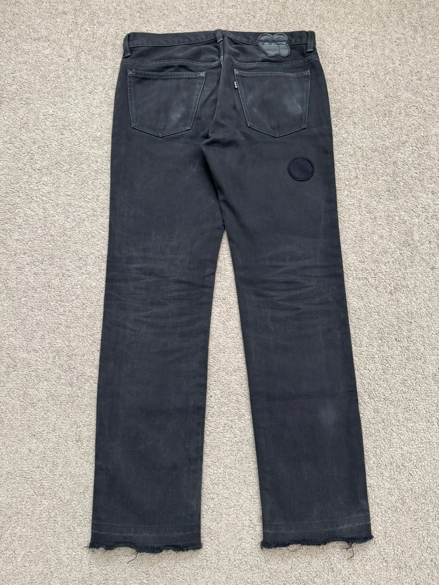 AW04 Number (N)ine "Give Peace A Chance" Patch Denim Jeans