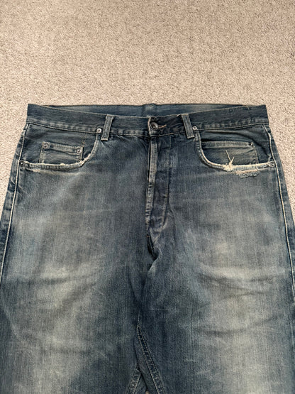 2000s Rick Owens DRKSHDW Mudwash Distressed Detroit Denim Jeans