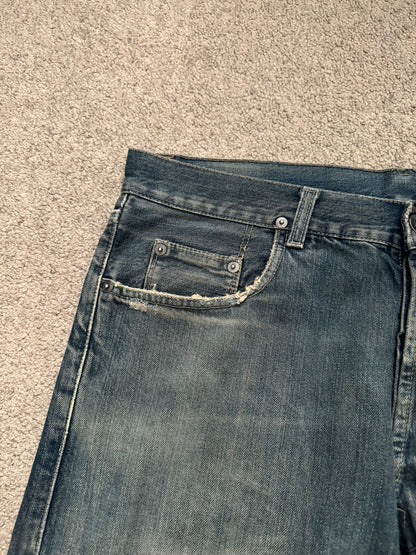 2000s Rick Owens DRKSHDW Mudwash Distressed Detroit Denim Jeans