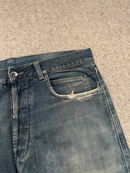 2000s Rick Owens DRKSHDW Mudwash Distressed Detroit Denim Jeans